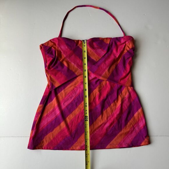 lauren ralph lauren halter tankini top Striped Size 12 New with Tags - Picture 6 of 11